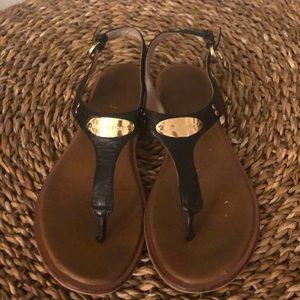 Michael Kors strappy black leather sandals, size 8